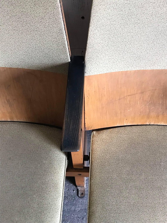Mid-Century Hungarian 4-Seater Cinema Bench from Szék és Faárúgyár, 1950s, Benches, Beige, Mid Century Modern (photo 4 of 8)