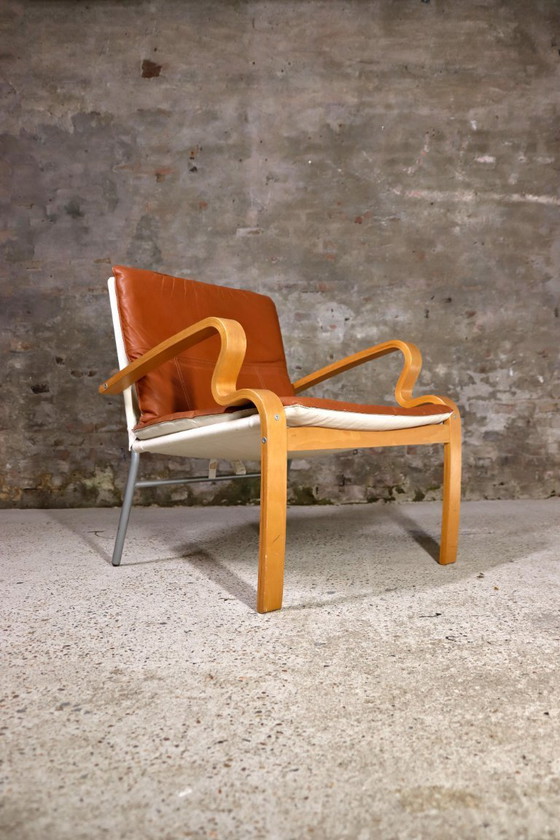 Image 1 of IKEA - Bjärred Stuhl - Cognacfarbenes Leder - Johan Huldt - 2001