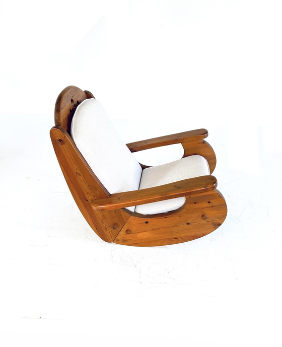 Image 1 of Sedia a dondolo brutalista, Wasa Möbel &#39;70