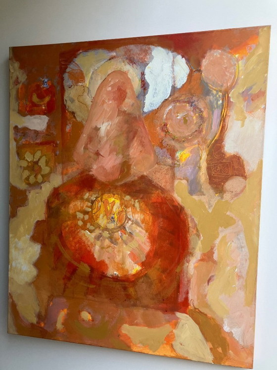 Image 1 of Peinture de H. van Hemert - composition abstraite 100 x 120 m