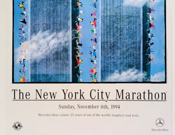 Image 1 of Dave Cutler: The New York City Marathon Poster "World Trade Center" 1994