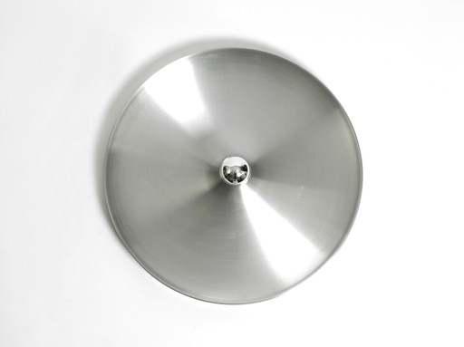 Large Round Original Mid Century Space Age Aluminum Ceiling or Wall Lamp by Honsel | Ø 50 cm