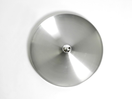 Image 1 of Large Round Original Mid Century Space Age Aluminum Ceiling or Wall Lamp by Honsel | Ø 50 cm