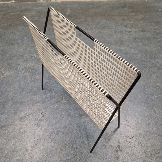 Image 1 of Portariviste anni '50, portaoggetti da lettura, cestino da lettura vintage in stile pilastro