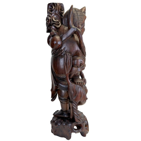 Antigua talla de madera japonesa Ebisu - Dios de los pescadores y la prosperidad - 59 cm – Esculturas (photo 4 of 11)