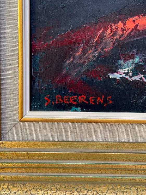 Image 1 of Sylvain Beerens (1917) - Paysage rouge