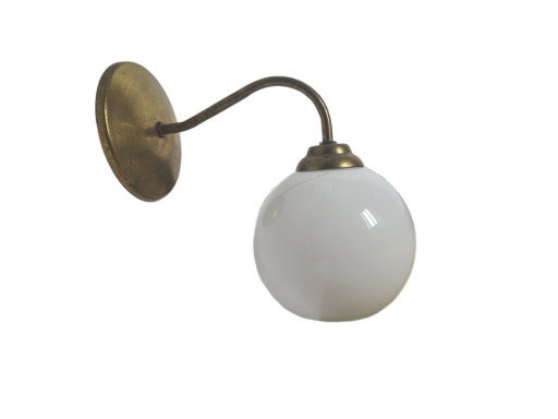 Art Deco wandlamp, Polen, jaren 1950 – wandlampen, Glass, Brass