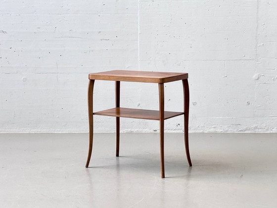 Image 1 of Table d'appoint en bois avec compartiment de rangement, années 1950