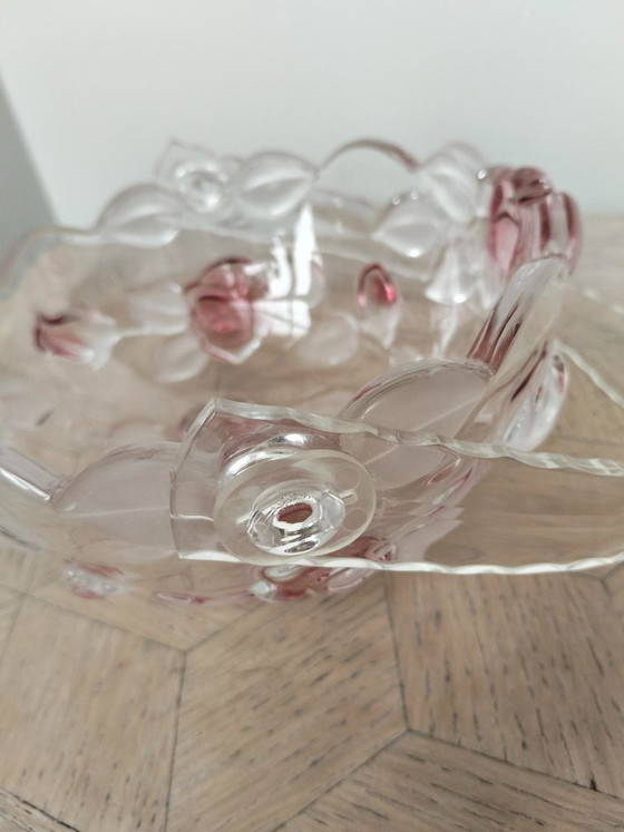 Vintage Glass Basket, Walther-Glas, Bowls, Pink (photo 6 of 6)