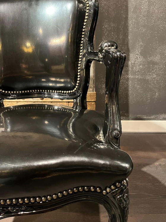 Image 1 of 1x Black leather-look chair