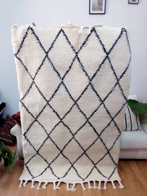 Tappeto tribale marocchino Beni Ourain - Pelo lungo - Lana naturale - 180 x 120 cm – Tappeti, Wool, Cotton (photo 2 of 8)