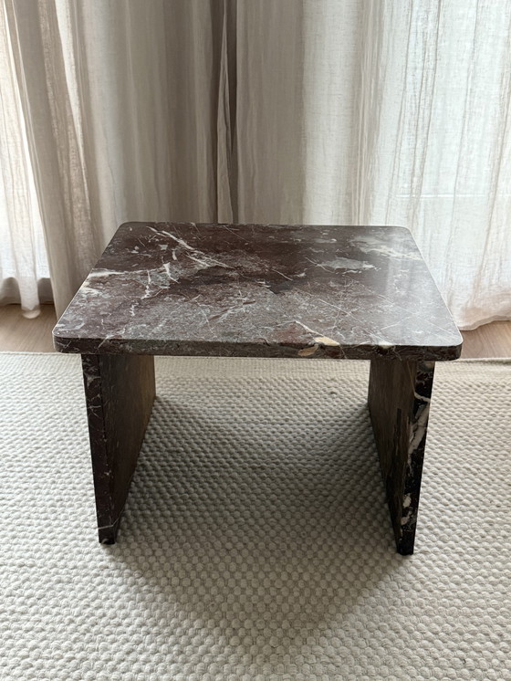 Image 1 of Vintage rosso levanto marmeren bijzettafel, Italië 1970