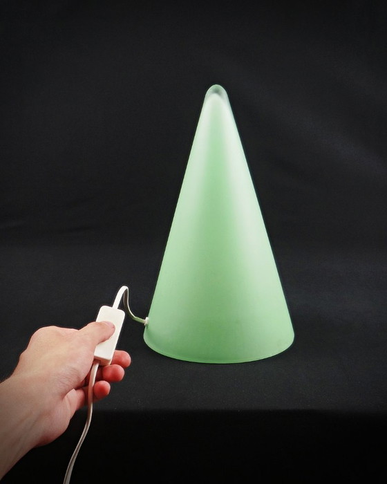 Image 1 of Teepee XL lamp in green opaline glass, Vintage 90s design
