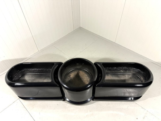 Image 1 of Vasi neri divisori per ambienti di Luigi Colani, anni '70