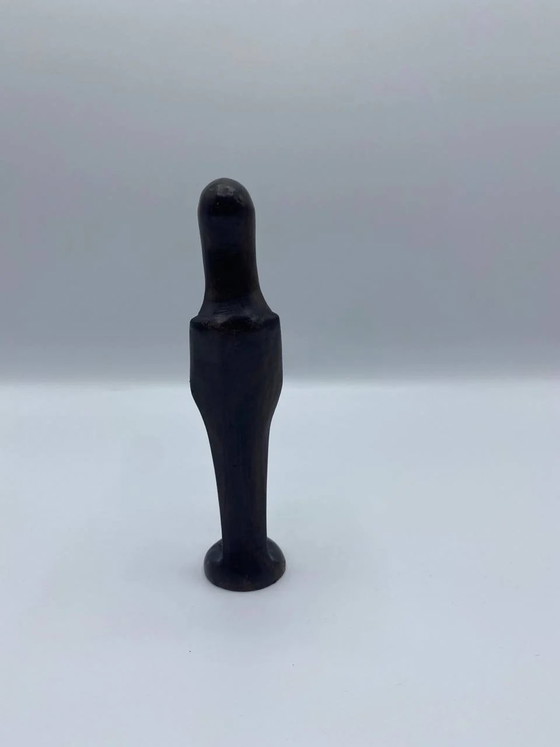 Ebony wood statuette – Stylized woman in prayer – African art – Sculpture (photo 3 of 3)