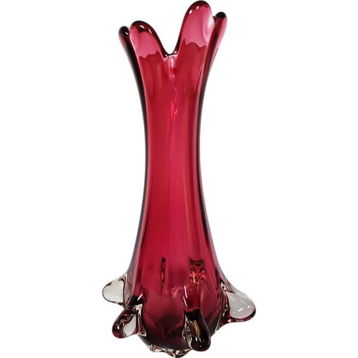 Vase Chambord vintage en verre de Murano par Fratelli Toso