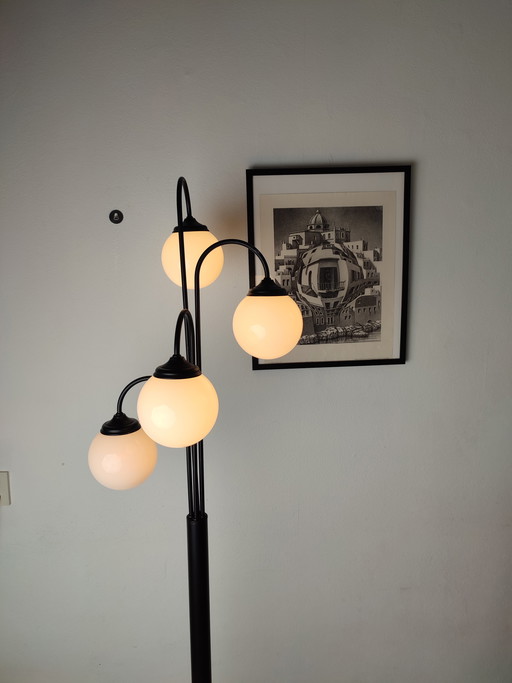 Space Age Floor lamp waterfall spheres 1970s black