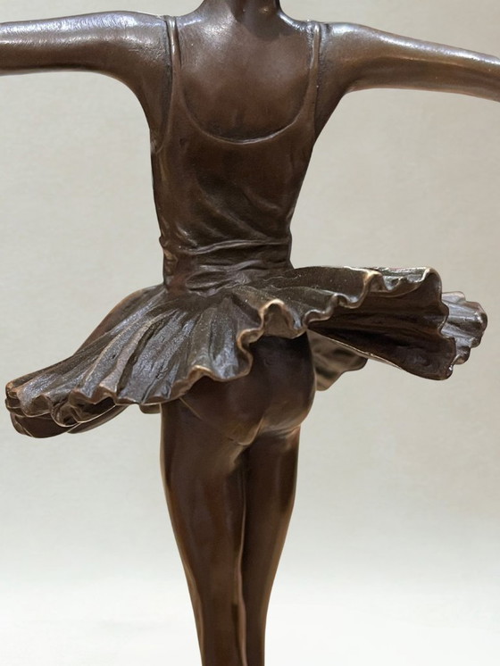 Image 1 of Art Deco bronze sculpture – Ballerina dancer – Signed Milo – Bronze Guaranteed Paris