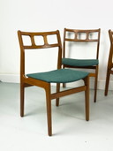 Deense teakhouten eetkamerstoelen, jaren 1960, set van 6