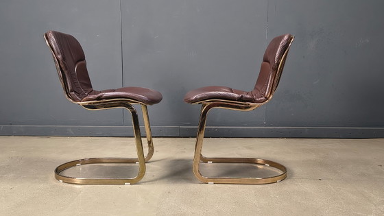 Image 1 of Chaises de salle à manger vintage de Willy Rizzo pour Cidue, ensemble de 6, années 1970