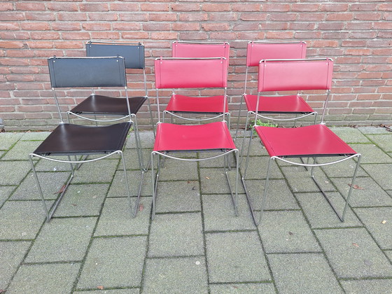 Image 1 of 6 Italian design chairs in the style of Giandomenico Berlotti