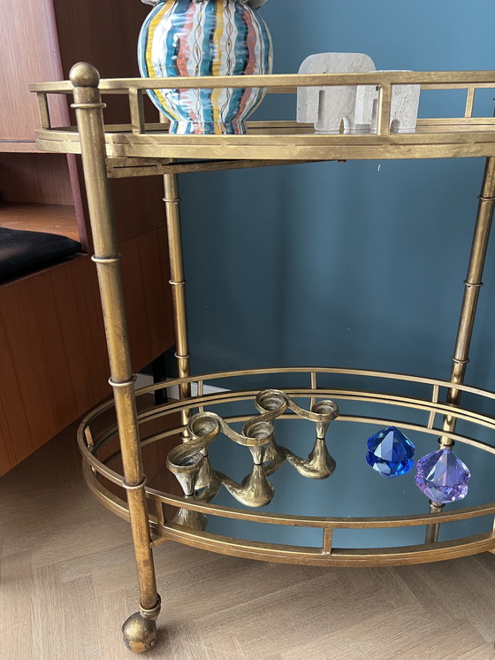 Image 1 of Goudkleurige Normandy Bar Cart van Bungalow 5