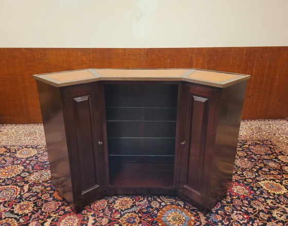 Bar inglese Chesterfield in mogano completamente rivestito in pelle – Mobile bar, Legno (photo 13 of 13)