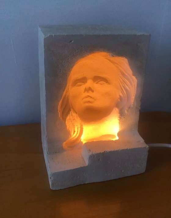 Brutalist Kinetic Art Table Lamp – Stone (photo 10 of 20)