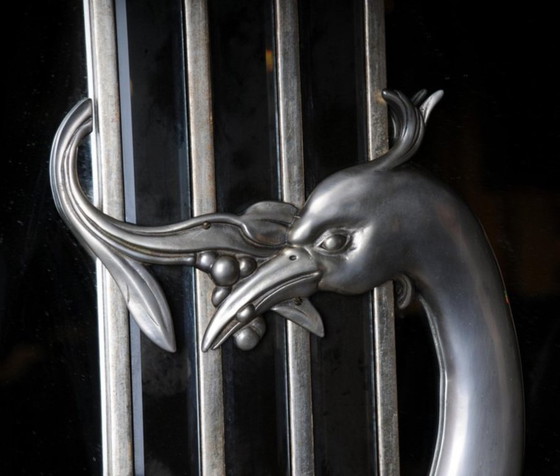 Image 1 of XXL monumental Italian mirror with cranes and columns, 1980