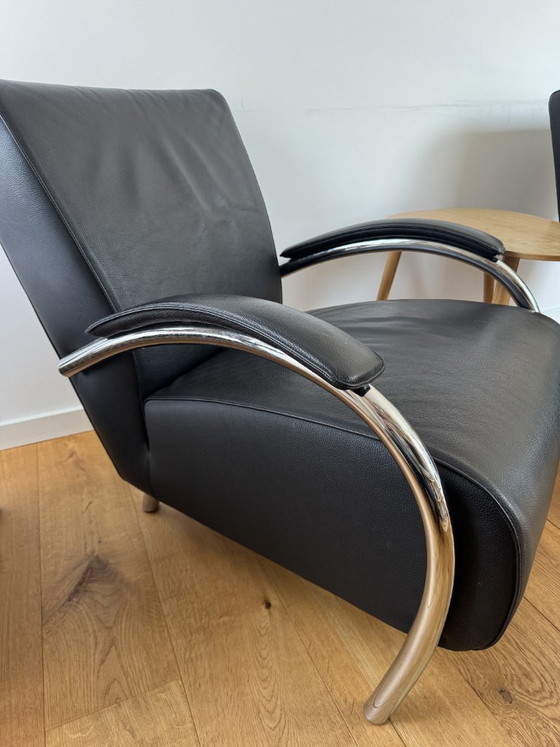 Zwei Molinari Sessel – Leder, Metall (photo 5 of 5)