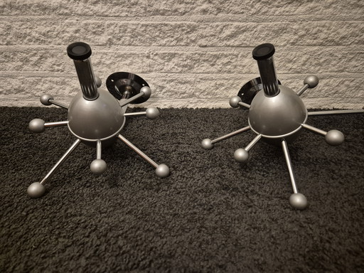 Spoetnik,sputnik kapstok, metallic, zilver-grijs