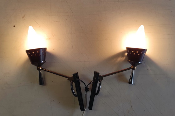 Image 1 of Applique da parete Lunel House in bronzo lucidato e verniciato - anni '50