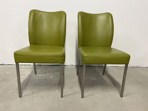 2 Bert plantagie Duo Eetkamerstoep groen leer