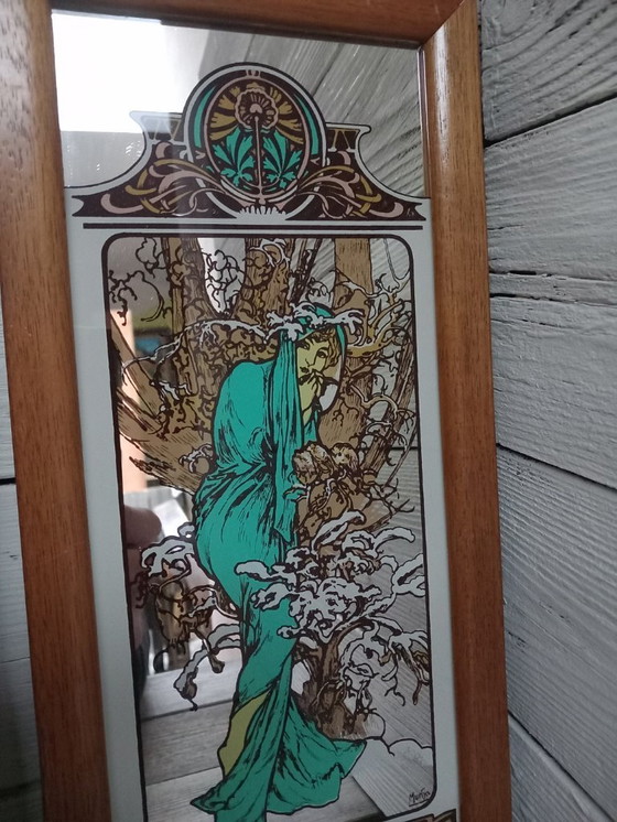 Image 1 of Serie in 4 parti "Le 4 stagioni" di Alphonse Mucha.