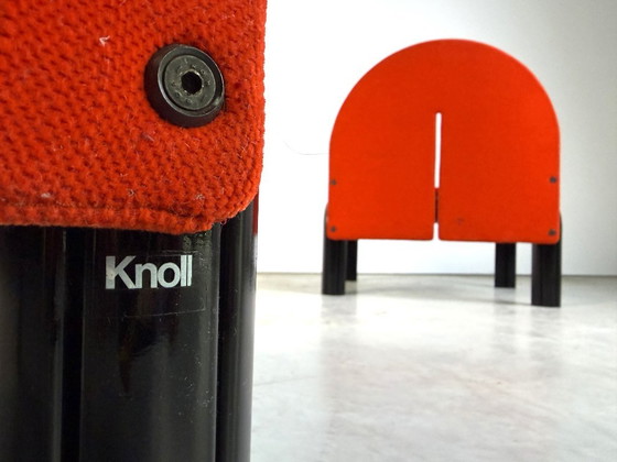Armchairs with orange upholstery, Knoll, Metal, Textile, Postmodern (photo 10 of 12)