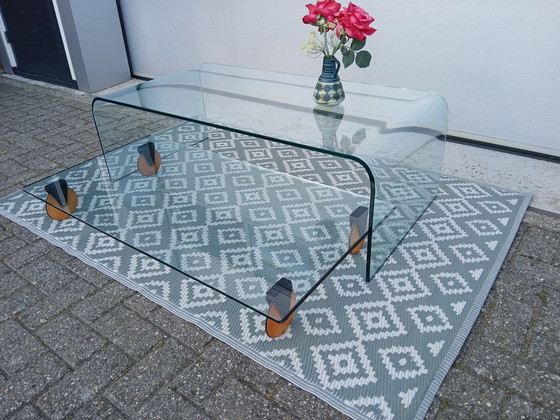 Image 1 of Fiam Table Basse en Verre Cascade Avec Base Mobile