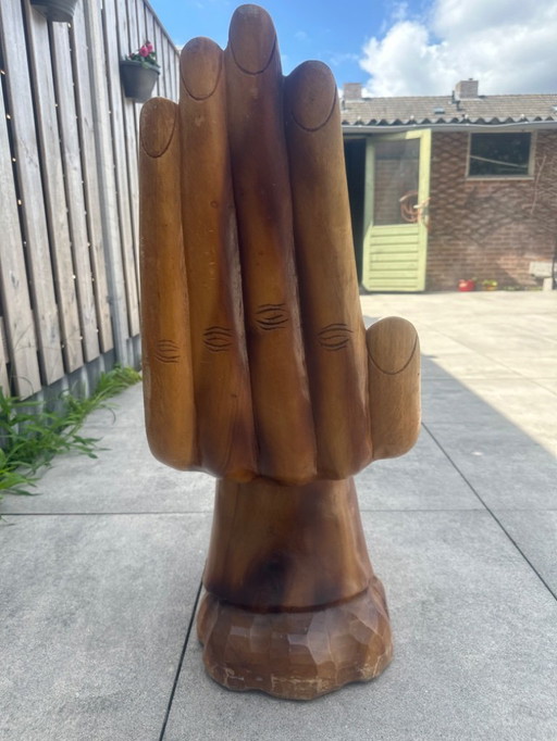 Vintage hand-formed teak chair
