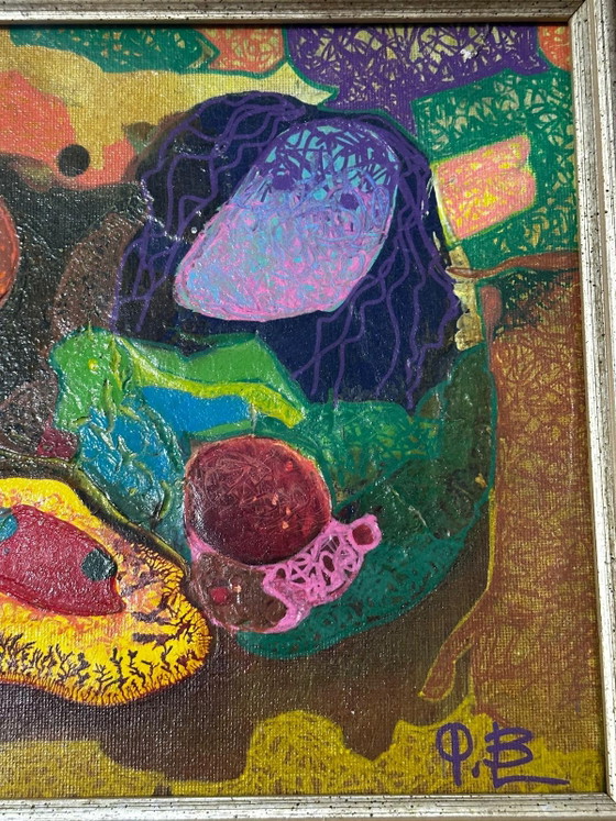 Bernard Ledain (1944–2024) – Abstract Mixed Media Painting on Canvas – 24 × 30 cm – Paintings & Drawings (photo 6 of 15)