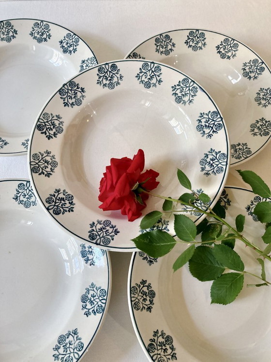 Image 1 of 5 assiettes creuses, Sarreguemines, modèle René