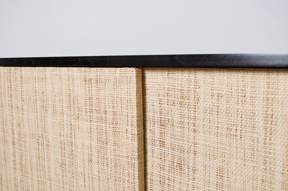 Image 1 of FLORENCE KNOLL SIDEBOARD MODEL 116 WOOD, LEATHER AND RAFFIA 1960