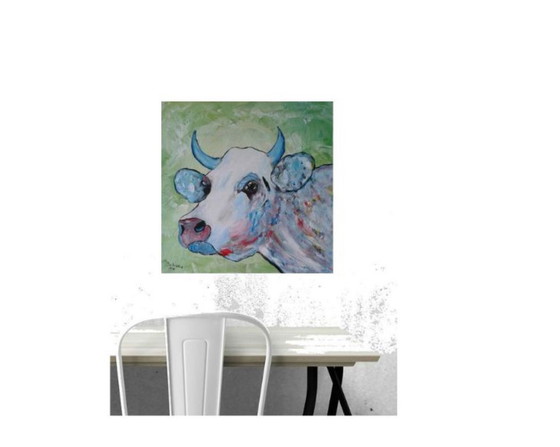 Image 1 of Gemälde einer Kuh, abstrakt