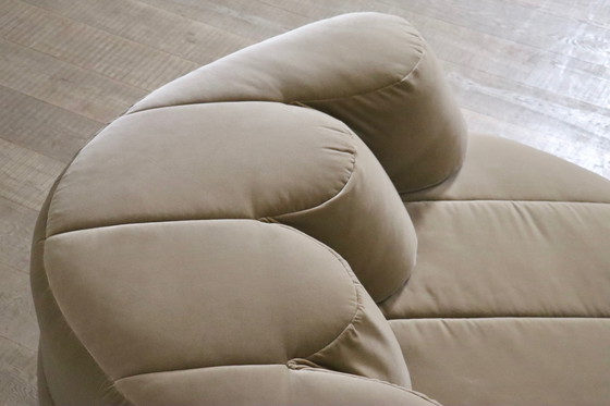 Image 1 of Roche Bobois "Paysage" Sofalandschaft aus beigem Samt von Hans Hopfer, 1974