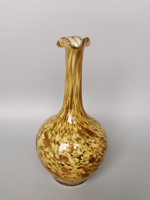Murano Barovier & Toso vase en verre feuille d'or design vintage verre