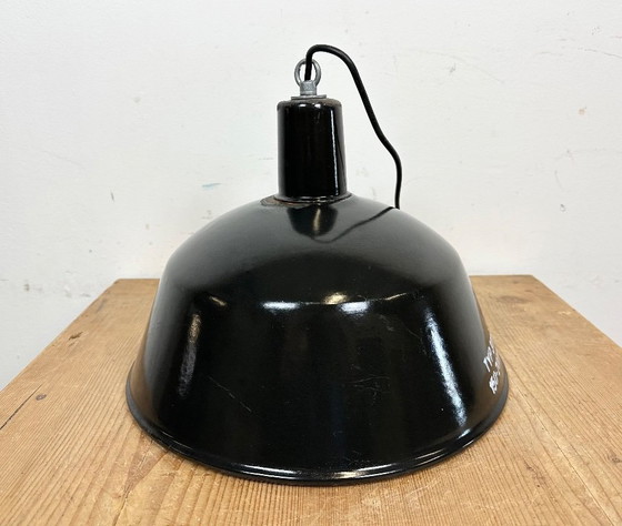 Image 1 of Industrial Black Enamel Pendant Lamp from EMAX, 1960s