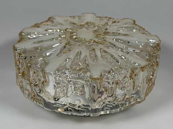 Image 1 of Plafonnier années 60/70, encastré, verre, métal, design futuriste