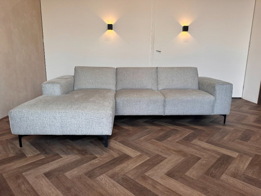 Canapé d'angle en bois gris 265 x 165 cm – hoekbanken, Textile (photo 2 of 12)