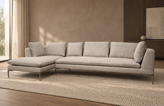 NEW UPHOLSTERED B&B Italia Charles Corner Sofa, Minotti, Other, Metal, Beige (photo 2 of 11)