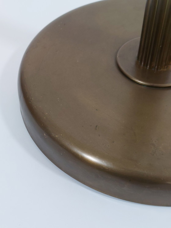 Image 1 of Lampada da terra vintage in ottone, decorazione a colonna