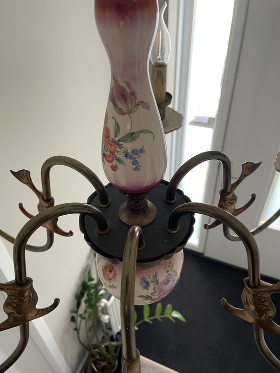 Hängelampe – Kronleuchter, Metal, Porcelain (photo 5 of 6)