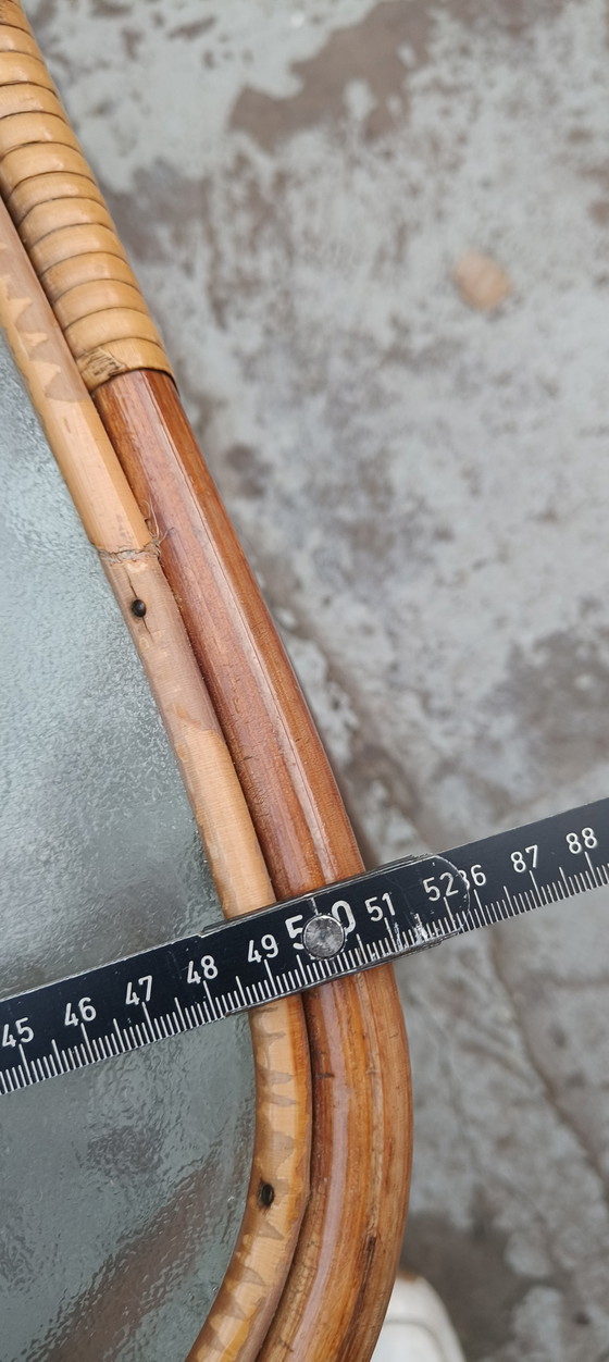 Image 1 of Dirk van Sliedregt table verre métal rotin années 1950 design vintage